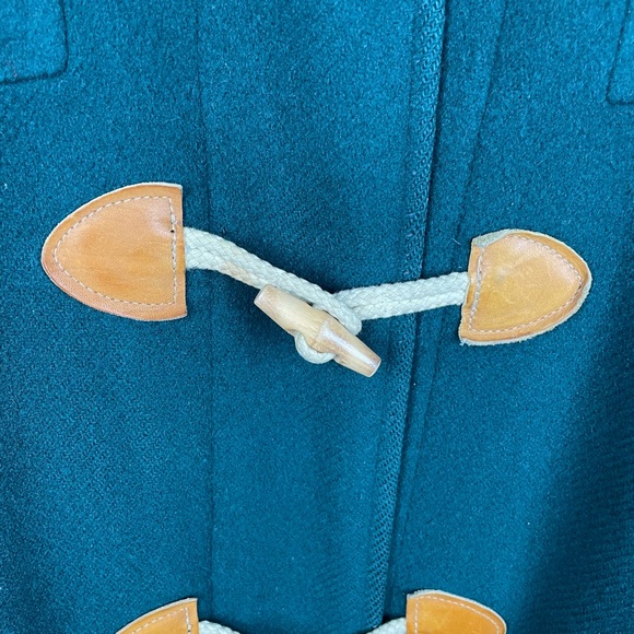 Vintage Eddie Bauer Duffle Coat Hunter Green Wooden Toggle Front Wool Jacket - Picture 10 of 11